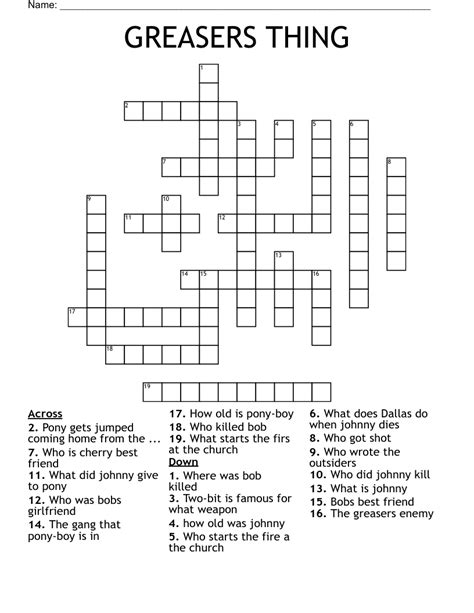 grease crossword clue